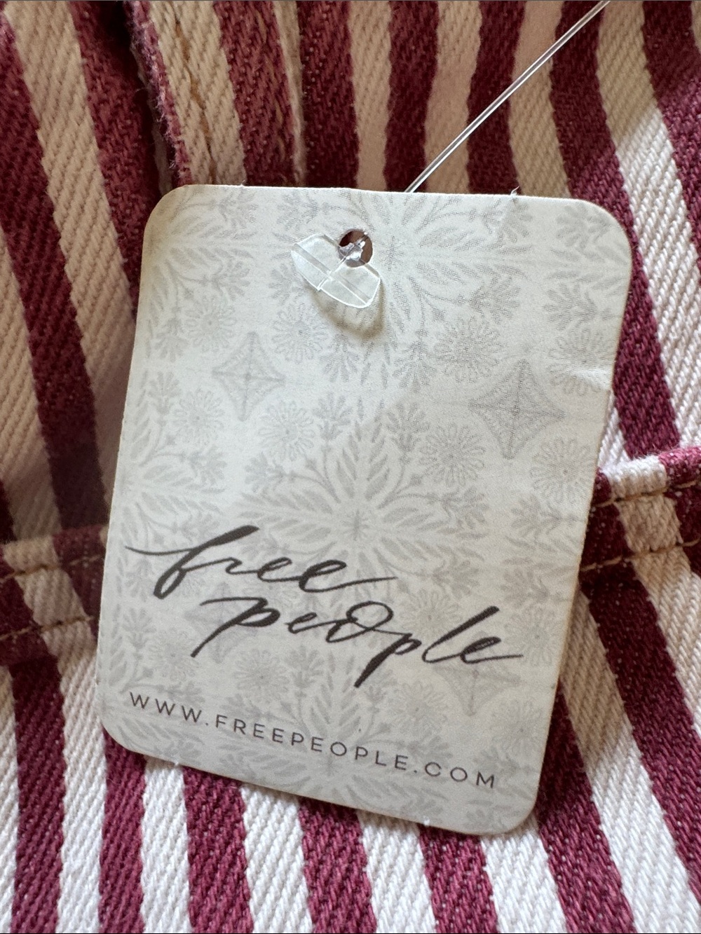 We The Free Moxie Barrel Jeans Red Berry Stripes - Picture 4 of 10